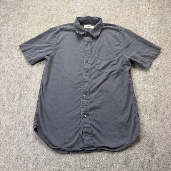 Buck Mason Shirt Men S Blue Short Sleeve Button Up Cotton Rayon - Picture 2 of 12